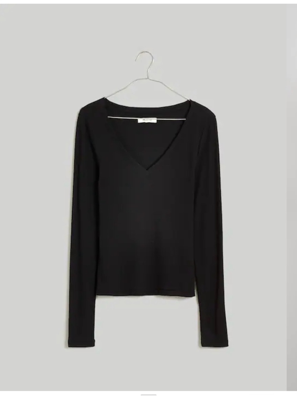 Madewell Ribbed V-Neck Long Sleeve Tee